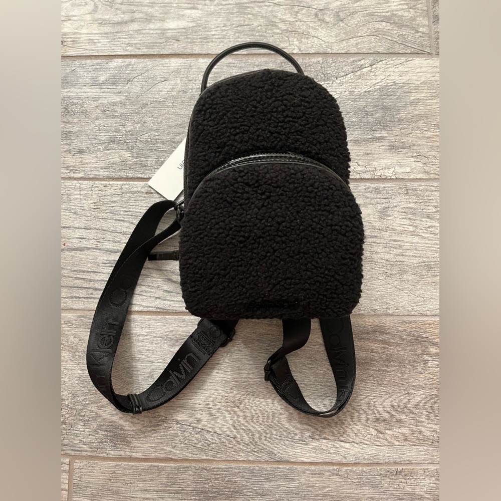 NWT Calvin Klein Estelle Sherpa Mini Backpack